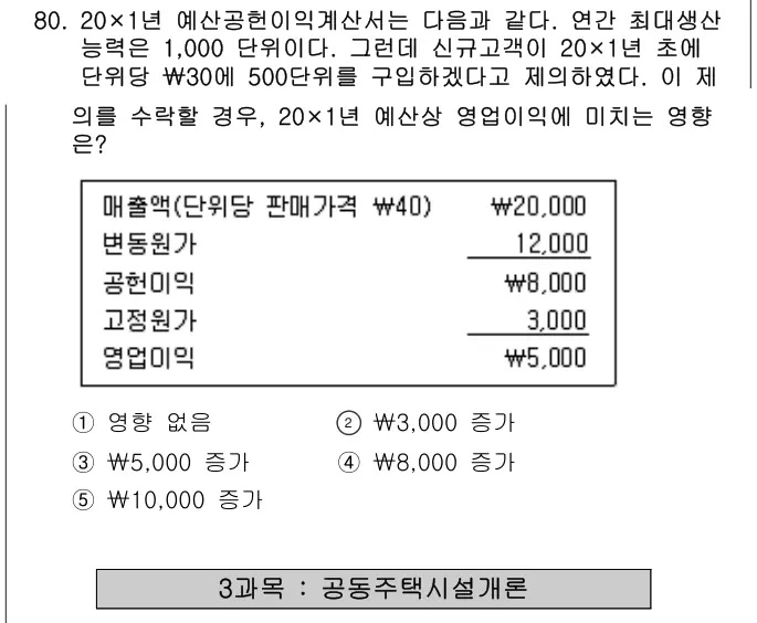 2013년 회계원리 80번 문제 (보기 포함 이미지)