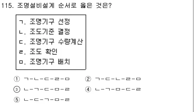 2014년 공동주택시설개론 115번 문제 (보기 포함 이미지)
