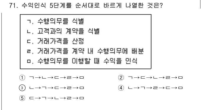 2020년 회계원리 71번 문제 (보기 포함 이미지)