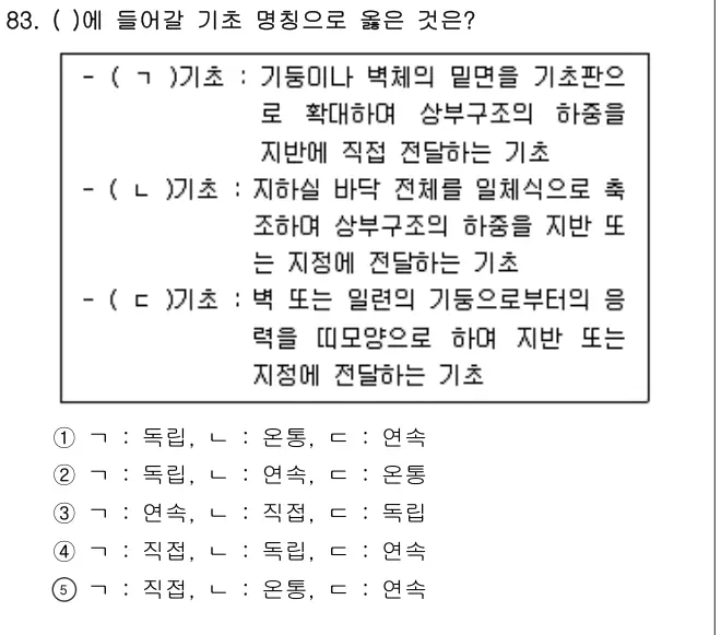 2020년 공동주택시설개론 83번 문제 (보기 포함 이미지)