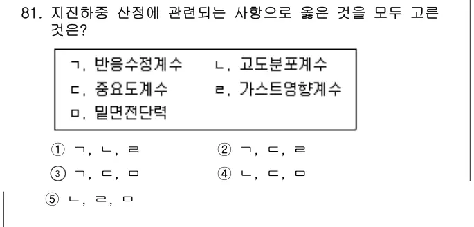2022년 공동주택시설개론 81번 문제 (보기 포함 이미지)