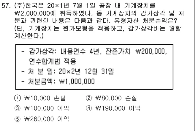 2023년 회계원리 57번 문제 (보기 포함 이미지)