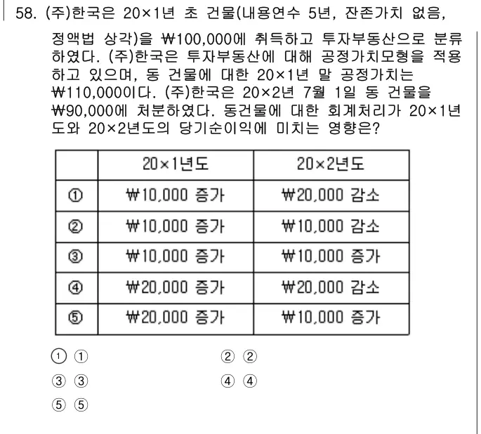 2025년 회계원리 58번 문제 (보기 포함 이미지)