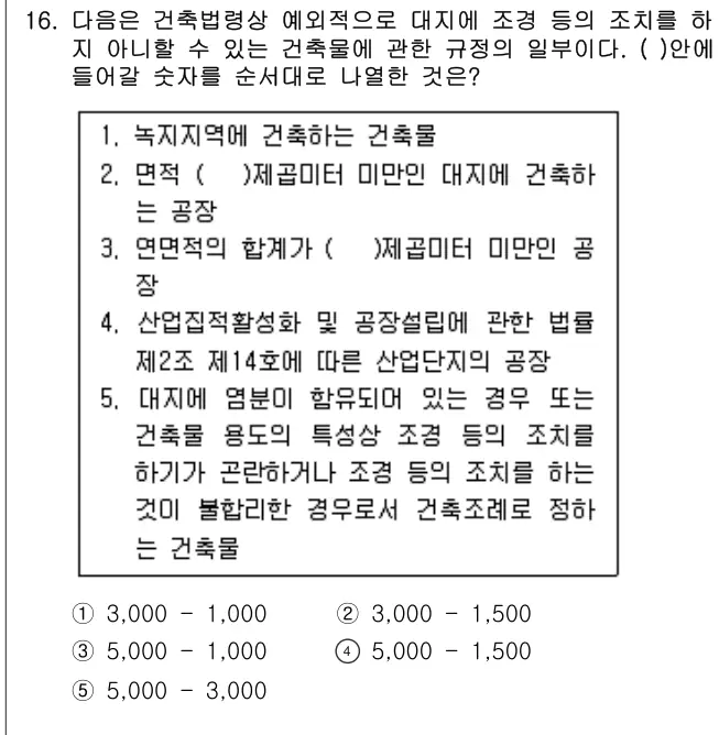 2013년 주택관리관계법규 16번 문제 (보기 포함 이미지)