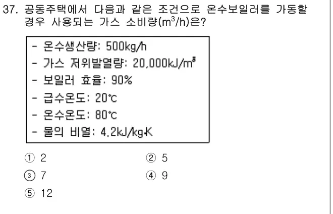 2018년 공동주택관리실무 37번 문제 (보기 포함 이미지)