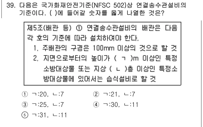 2019년 공동주택관리실무 39번 문제 (보기 포함 이미지)