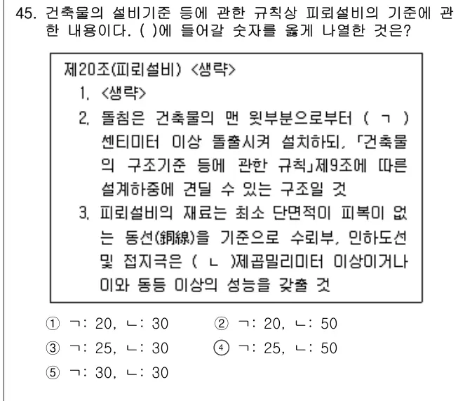 2021년 공동주택관리실무 45번 문제 (보기 포함 이미지)